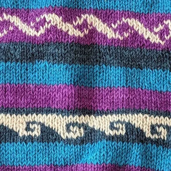 Vintage Blue Purple and white Abstract Crewneck Sweater Unisex - Picture 3 of 3